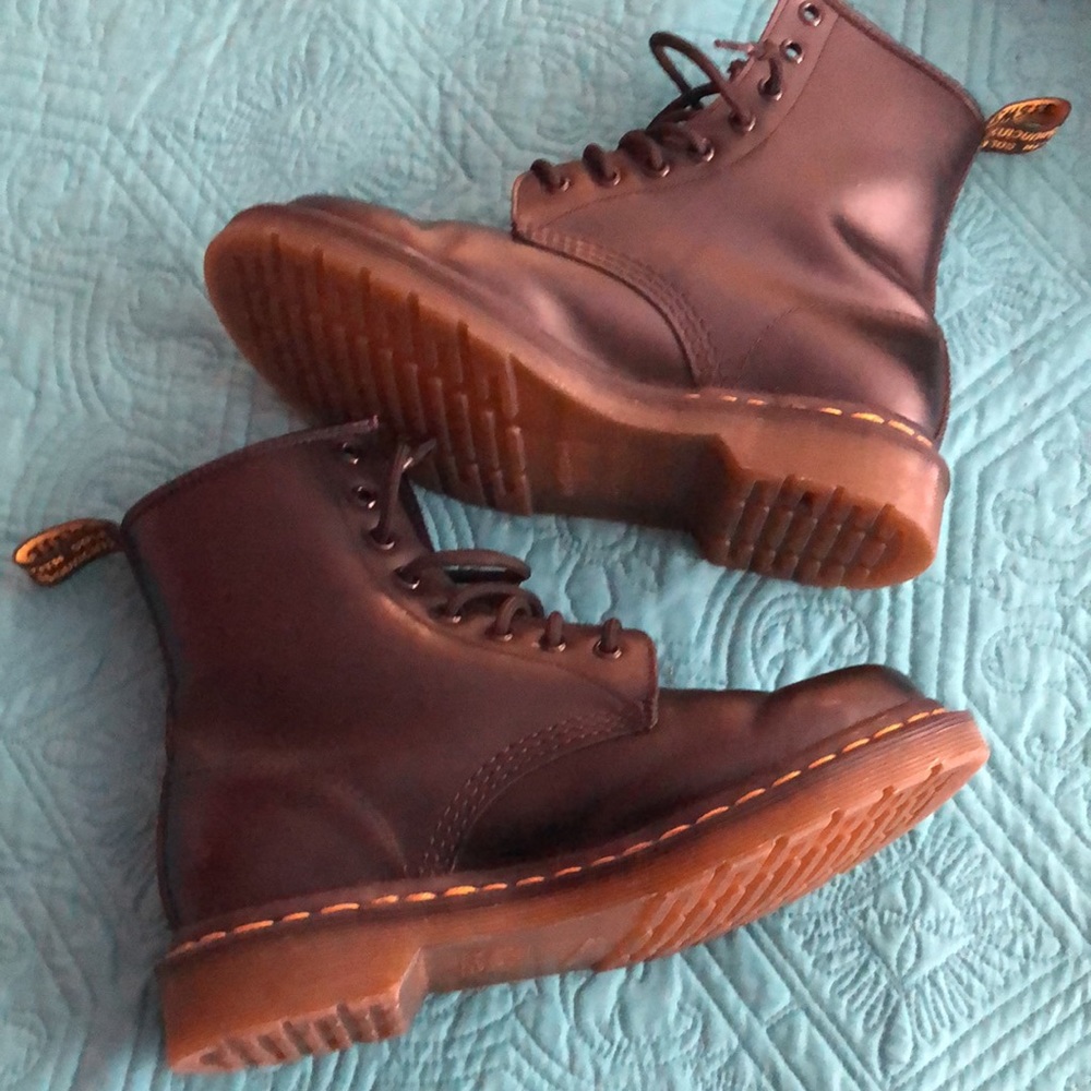 Dr Martens 1460 Smooth Leather Laceup Women’s Combat Boots 7 Air Wair - Picture 5 of 8